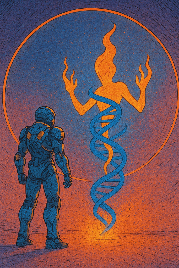 Illustration placeholder pour le premier épisode d'une saga de science-fiction française épique et philosophique