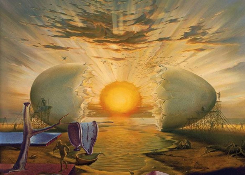Illustration tirée du travail surréaliste de Salvador Dali qui a inspiré l'esthétique fantastique du monde Mer
